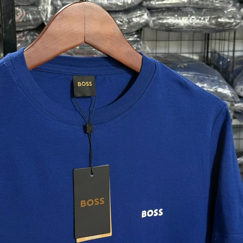 Camiseta Basica Hugo Boss cor Azul Royal