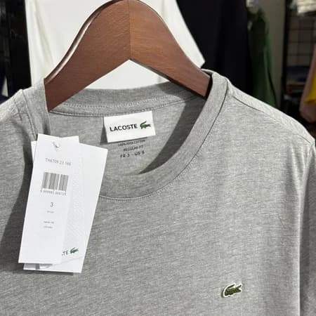 Camiseta Basica Lacoste cor Cinza Mescla